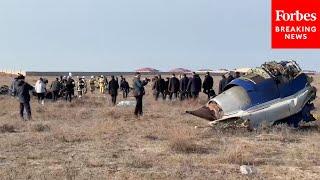 New Footage Emerges From Aftermath Of Azerbaijan Airlines Plane Crash In Aktau, Kazakhstan