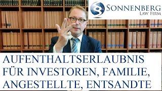 Deutsche Aufenthaltserlaubnis für Investoren German residence permit for investors English Subtitles