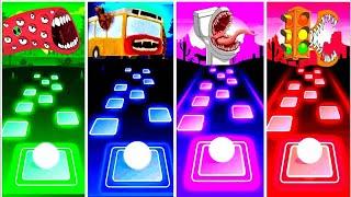 Train Eater vs Bus Eater vs Toilet Monster vs Traffic Lights Head I Tiles Hop EDM Rush Games