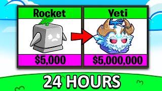 Trading From Rocket to YETI in 24 Hours (Blox Fruits)