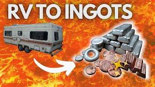 Melting an RV into Metal Ingots with a Homemade Foundry