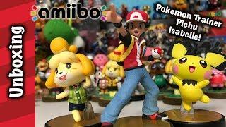 Pichu, Pokemon Trainer and Isabelle Amiibo Unboxing