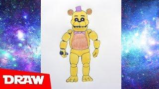 How to draw Fredbear, FNAF, Как нарисовать Фредбера, ФНАФ