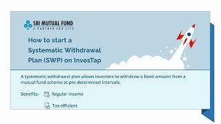 How to start an SWP on InvesTap | SBI MF