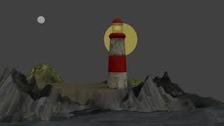 Blender Coast Scene Nightime