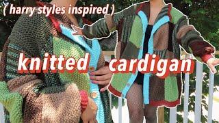 knitted patchwork cardigan DIY ~ harry styles crochet cardigan inspired~