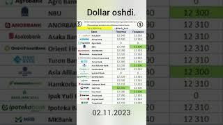 02.11.2023 DOLLAR OSHDI. VALYUTA KURSI #change #dollar #euro #rubl #sum