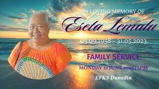 Family Service - Eseta Lemalu | Monday 12 June 2023