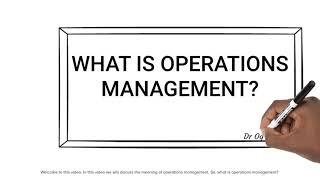 What is Operations Management?