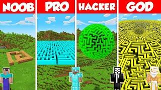 Maze Build Battle Challenge - Noob vs Pro vs Hacker vs God - Minecraft Animation