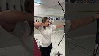 Love it when Coach Kat plays with the barebows  #shorts #x10academy #barebow #archery #recurve