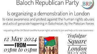 #Baloch Republican Party #UK held a protest in #London to highlight the human rights violation