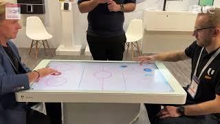 ISE 2024: Ergonomic Solutions Demos U-Touch Ltd Interactive Touch Table With Samsung Display