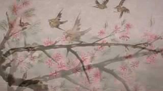 Chinese Raggedy Bird, Bough & Flower Painting Chinese Bird Painting