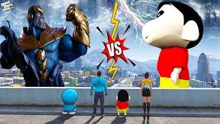 GTA 5 | Shinchan Vs Thanos DORAEMON FRANKLIN Survive & Fight THANOS IN GTA 5