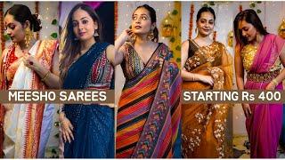 *Huge* Meesho Affordable Saree Haul | Trendy Designer Wedding Sarees | Mahima Giri