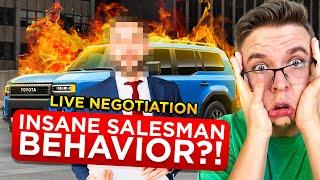 Salesperson SAYS WHAT DURING NEGOTIATION!?