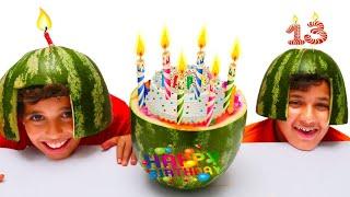 happy birthday Adel, cake watermelon