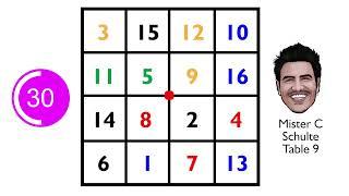 Schulte Table Sunday #9 - Peripheral Vision Training - Brain Games