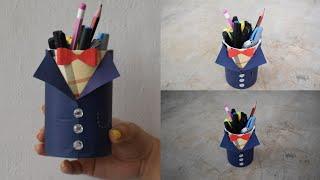 Father's Day Gift Idea | Pen Holder Craft from Waste Material | Father's Day craft from daughter DIY