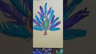 Peacock feather craft ️| Artistic vision ️#drawing #ashortaday