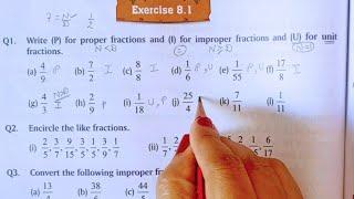 Exercise based on fraction math class 4 | identify the fraction | improper fraction to mixed number