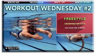 Freestyle swimming workout. Underwater kick / distance per stroke. Workout Wednesday #2