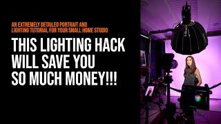 This Lighting Hack will SAVE YOU so much money! A portrait tutorial for your small home studio.