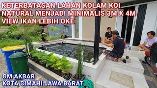 KOLAM IKAN KOI 3M X 4M SIMPEL TAMPAK ELEGAN | OM AKBAR CIMAHI JAWA BARAT