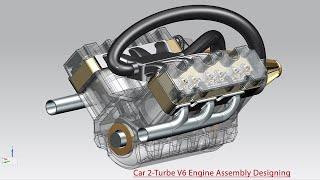 Siemens NX 2212 Tutorial || Car Engine (2Turbo V6) Advanced Assembly Designing (Volume-1)