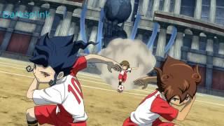 Inazuma Eleven Go Vs Danball Senki W Spark Edge Dribble+ Fire Tornado TC Vs Destiny Cloud