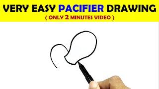 HOW TO DRAW A PACIFIER STEP BY STEP EASY | PACIFIER DRAWING