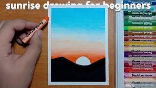 Easy Sunrise Oil Pastel Drawing for Beginners | Step-by-step Tutorial