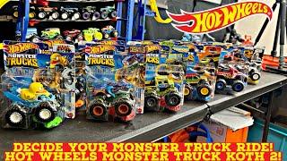 DECIDE YOUR HOT WHEELS MONSTER TRUCK RIDE! | MONSTER TRUCK KING OF THE HILL 2