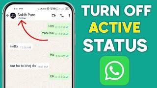 How to Turn Off Active Status on WhatsApp | WhatsApp Par Online Hota Huwa Bhi Offline Kaise Dikhe