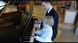 Jingle Bells Piano Duet with my 5 Year Old Brother
