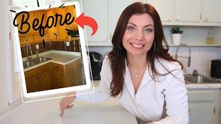 How I Painted Old Countertops To Look Like Marble | Cottage House Makeover