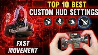 Top 10 Best 3 FINGER Custom Hud Free Fire (MOVMENT+HEADSHOT) ️ Best Custom Hud In FF