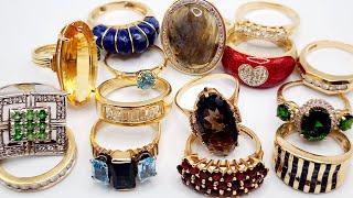 UNBOXING ESTATE SALE GOLD! VINTAGE 14K DIAMOND & GEMSTONE RINGS #luxury  #designer #gold #rings