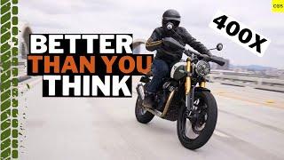 TRIUMPH SCRAMBLER 400X Review | Can it handle the highway?