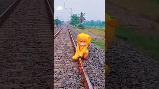 Railway Line Teddy Bera Short Funny Tik Tok Video  2023 #funny #teddy #shorts #new