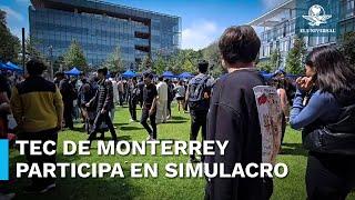 A 7 años del sismo donde murieron 5 alumnos, Tec de Monterrey participa en Simulacro Nacional