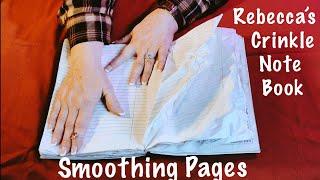 ASMR Crinkles Notebook! (No talking) Smoothing out water damaged notebook paper/School day nostalgia