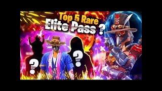 Top 5 Most Rarest Elite Pass Garena Free Fire 