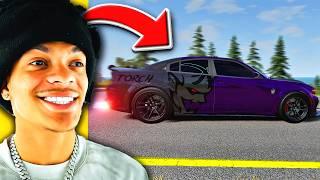 Driving SRT Len Purple Torch Hellcat Charger in BeamNG Drive