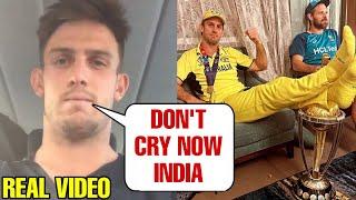 Mitchell Marsh Angry Reply to India after he kept World Cup Trophy under his feet