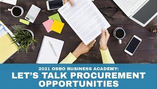 Richland County OSBO: Let’s Talk Procurement - March 11, 2021