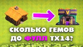 СКОЛЬКО ГЕМОВ НУЖНО ДЛЯ ПРОКАЧКИ КАЖДОЙ РАТУШИ В КЛЕШ ОФ КЛЕНС | КЛЕО CLASH OF CLANS