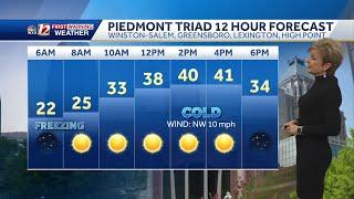 WATCH: Triad snow chance tonight, very cold Tuesday