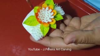 HOW TO SCULPT AND PAINT A FLOWER IN SOAP by J.Pereira Art Carving